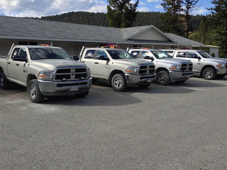 Fleet of Dodge & Ford Support Pickups